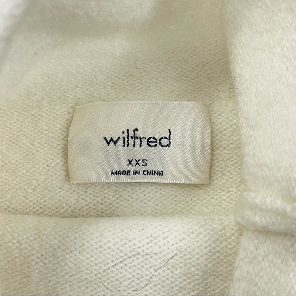 ARITZIA WILFRED Women's Cropped MockTurtleneck 100% Wool Sweater Ivory Size XXS - Picture 4 of 8